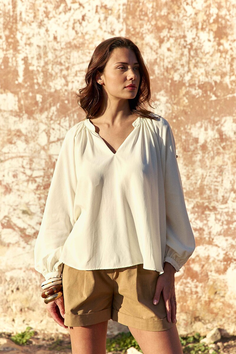 Blouse col V à manches boutonnées, BONNIE, LA PETITE ETOILE