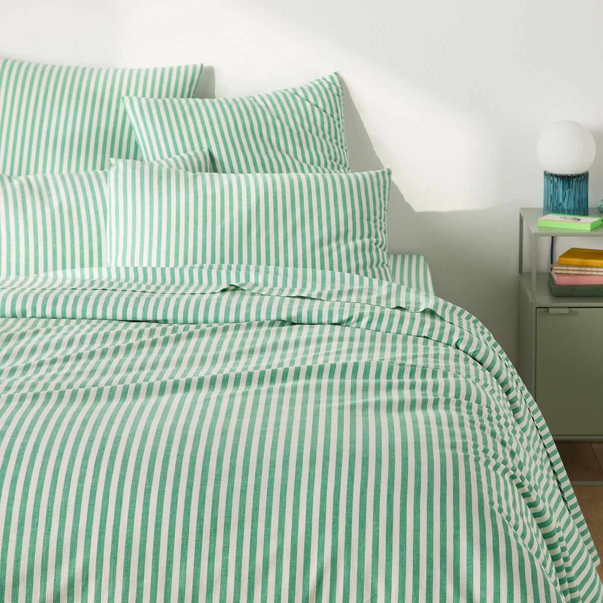 Housse de couette en coton, Soizic vert