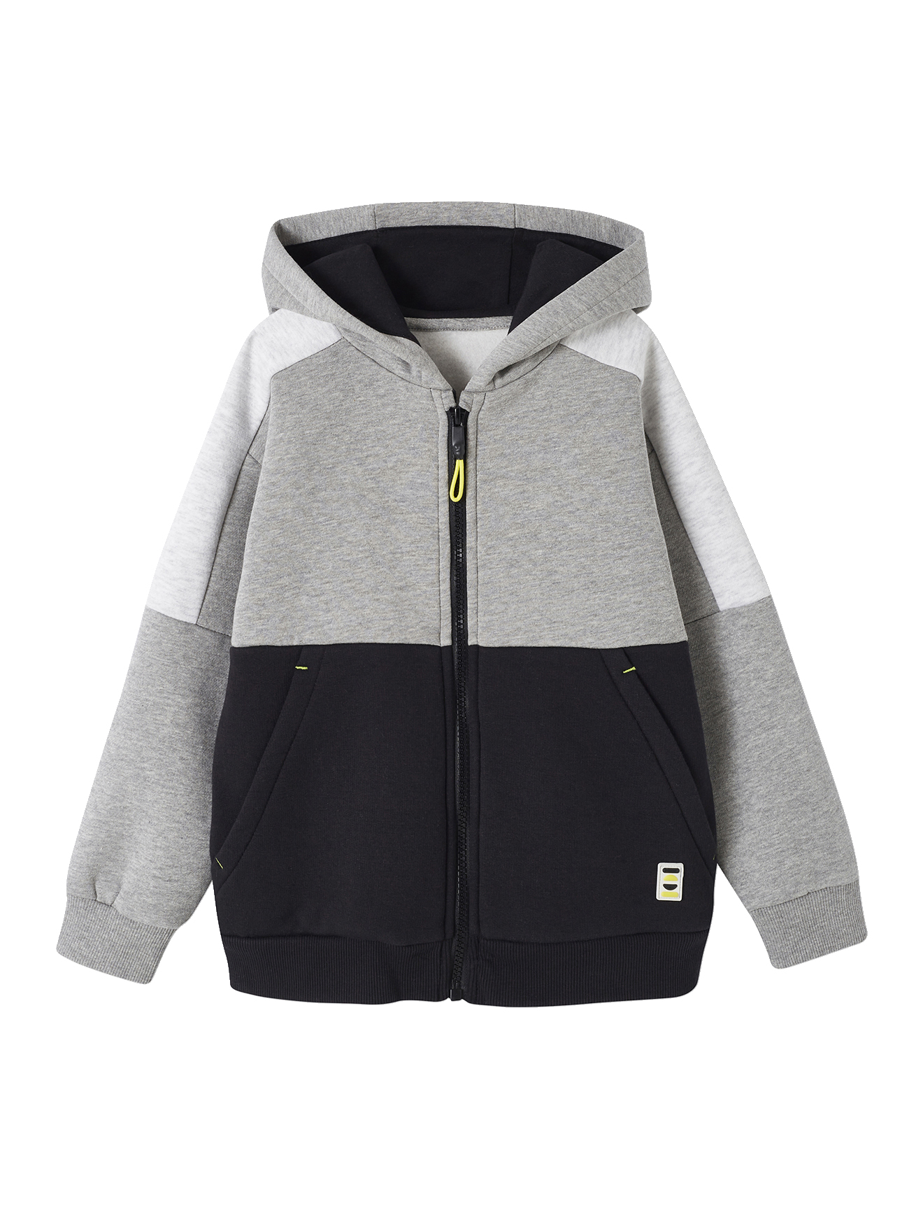 Sweat zippé à capuche effet colorblock sport, VERTBAUDET