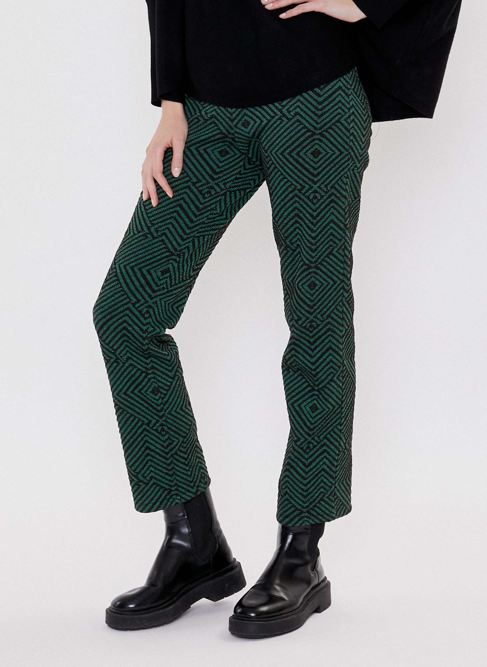 Pantalon droit maille souple à motifs SACHIN, LA FIANCÉE