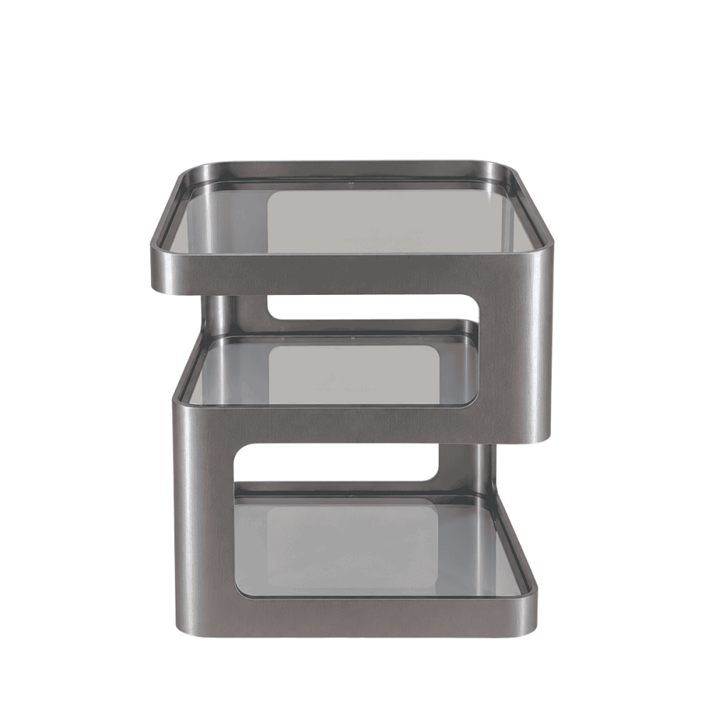 Table d'appoint design en métal 3 niveaux, ORNAMI