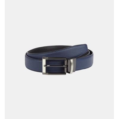 Ceinture fine jika r versible cuir vagues bleu et noir Galeries