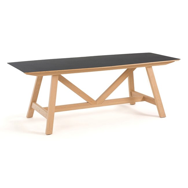 Table acier à allonges Buondi design E. Gallina Couleur métal noir <span itemprop=