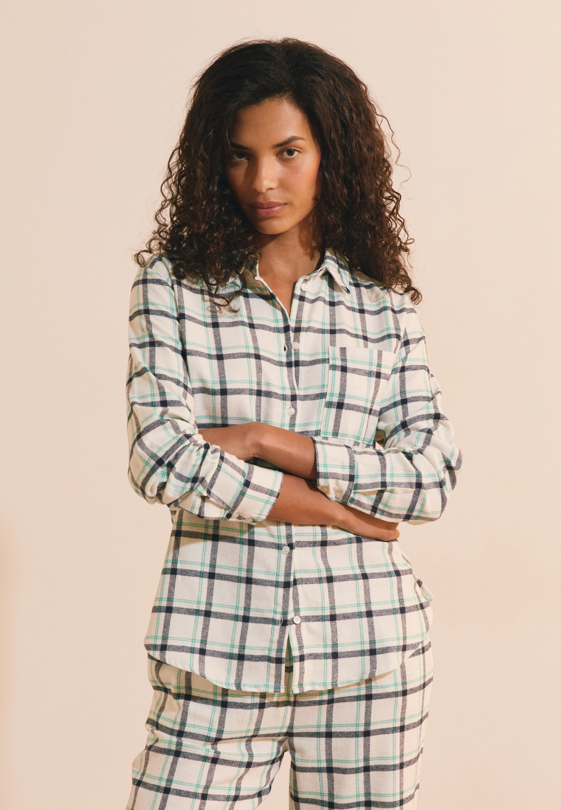 Chemise de pyjama à carreaux en coton ROSI, ETAM