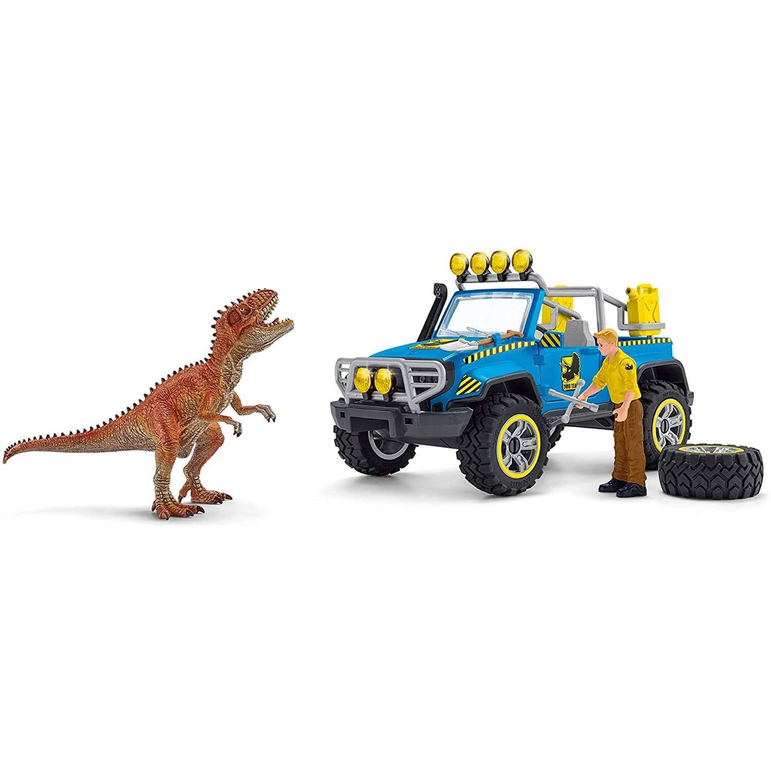 Voiture tout-terrain avec avant-poste dino, SCHLEICH