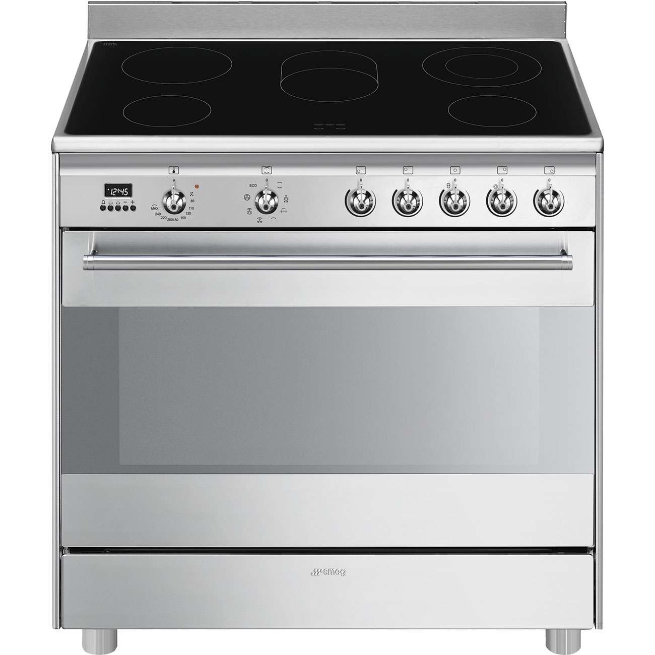 Piano de cuisson vitrocéramique 5 feux 90 cm, SMEG