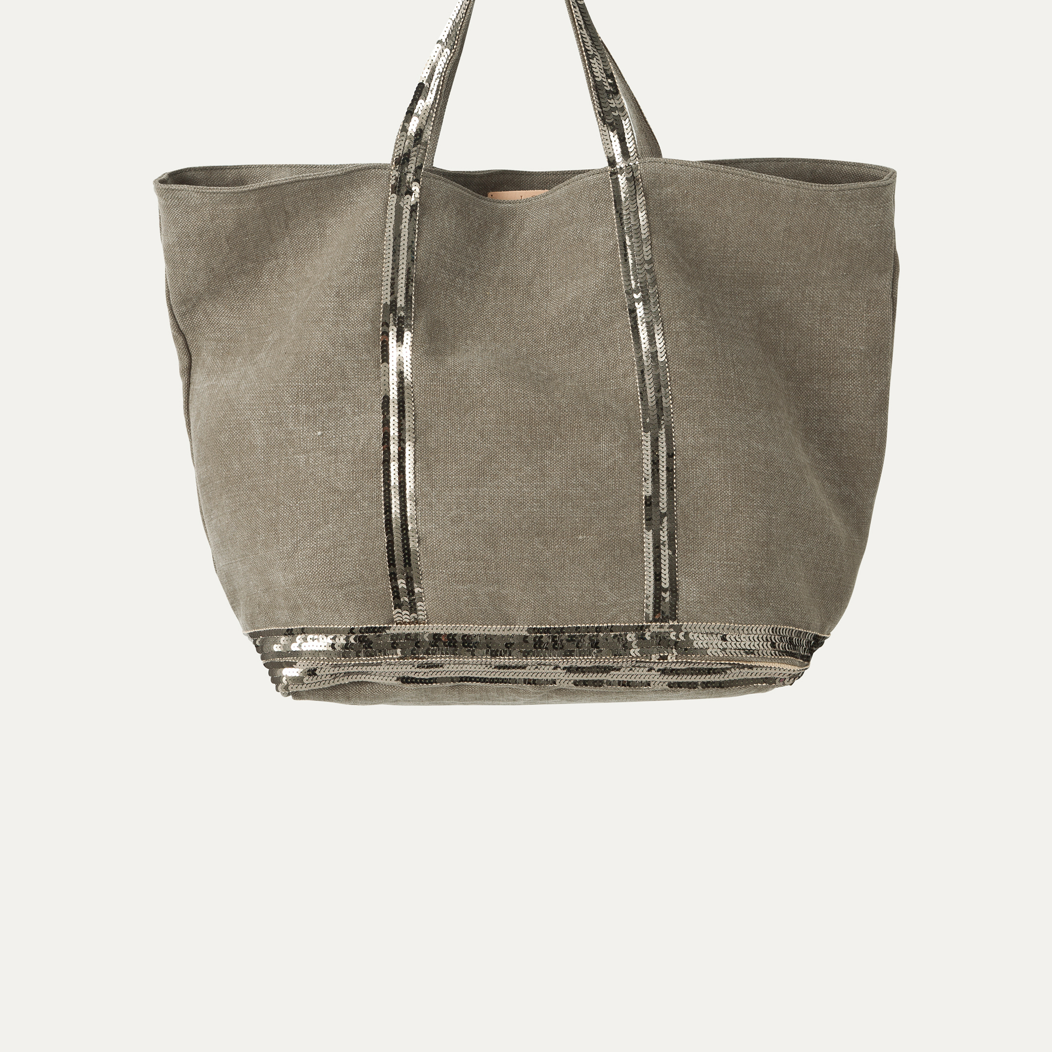 Donkey instant Get acquainted Grand cabas tote bag in linen with sequin trim Vanessa Bruno | La Redoute