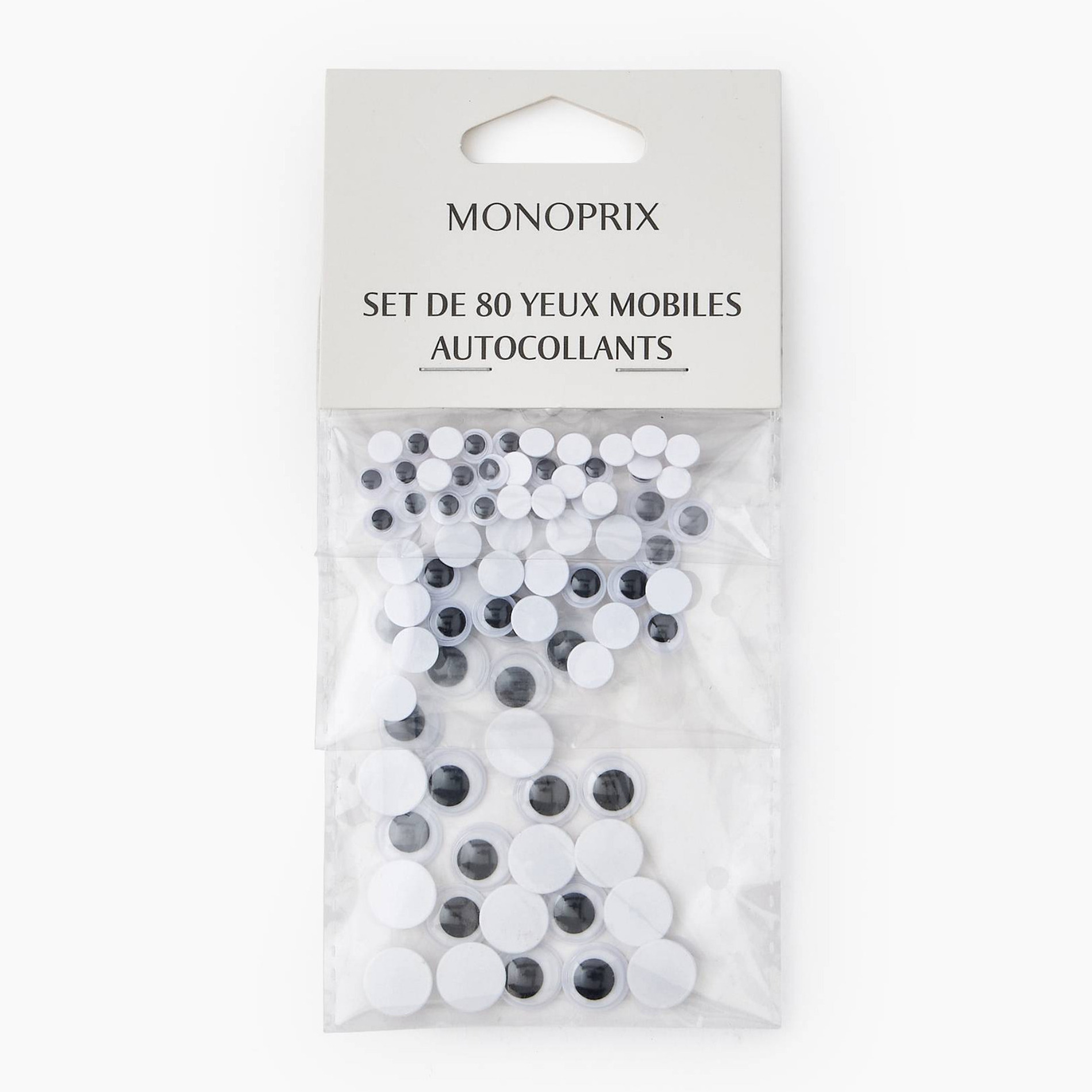 Set de 80 yeux mobiles autocollants, MONOPRIX