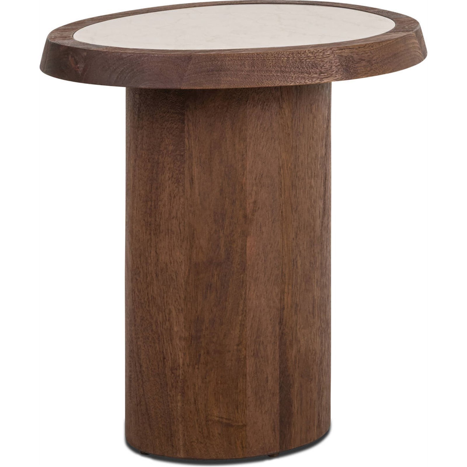 Table de bout en manguier et marbre, RECOLLECTION