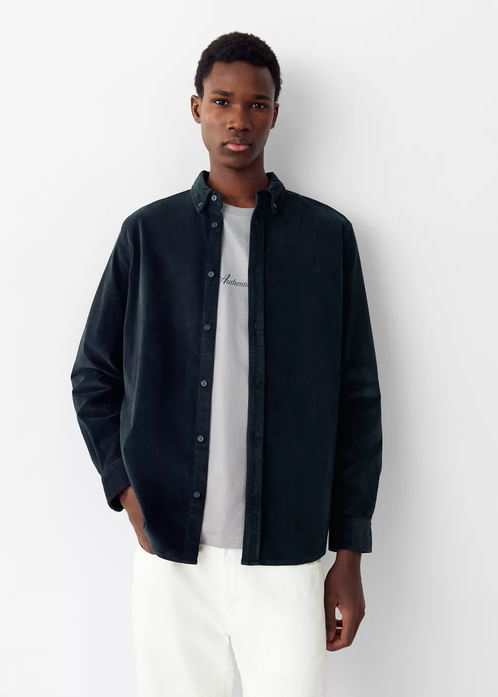 Chemise en velours côtelé et coton, MANGO TEEN