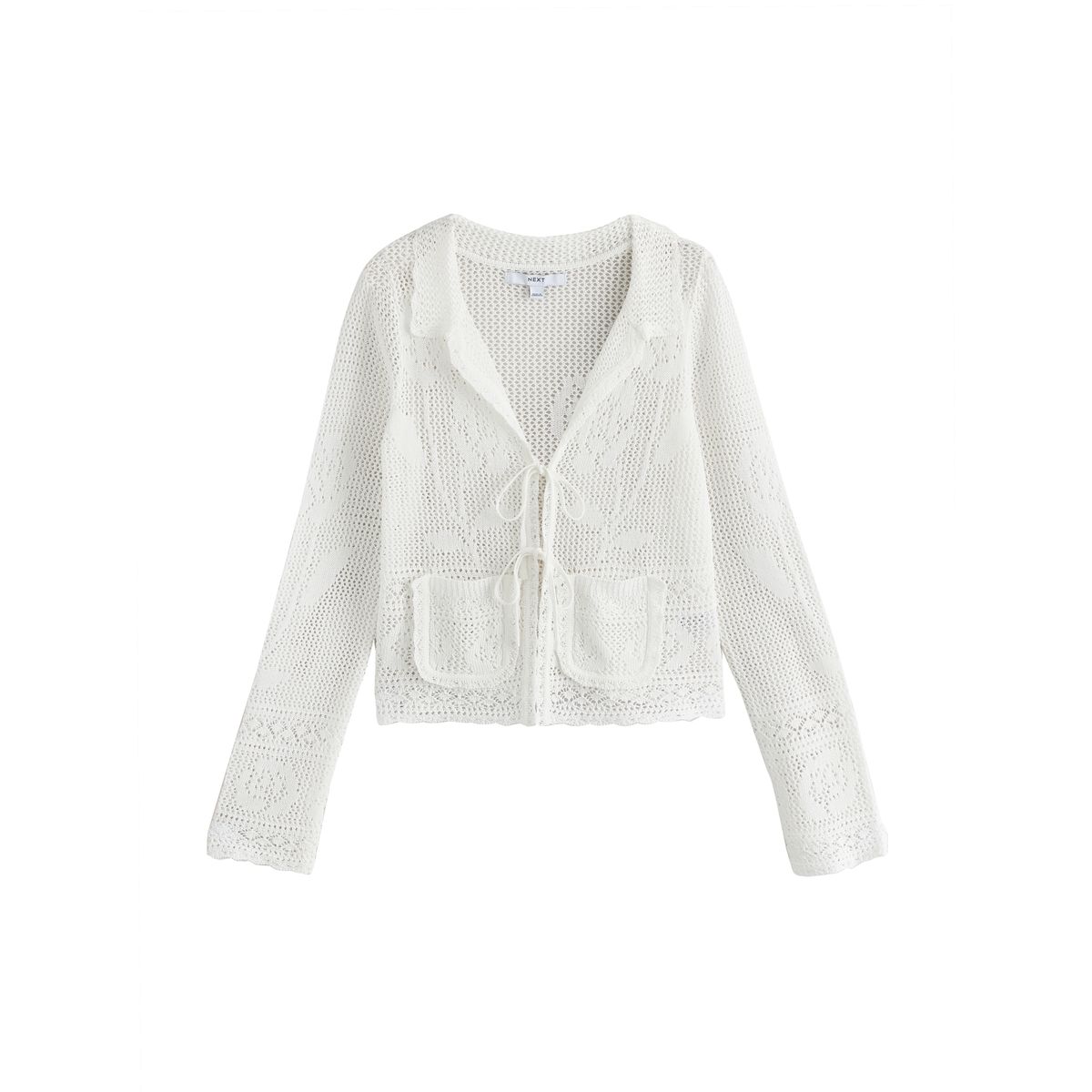 Cardigan en lin mélangé à nouer sur le devant, NEXT