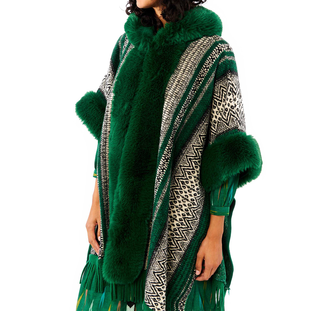 Poncho fourré à motifs FELIPE, WILD