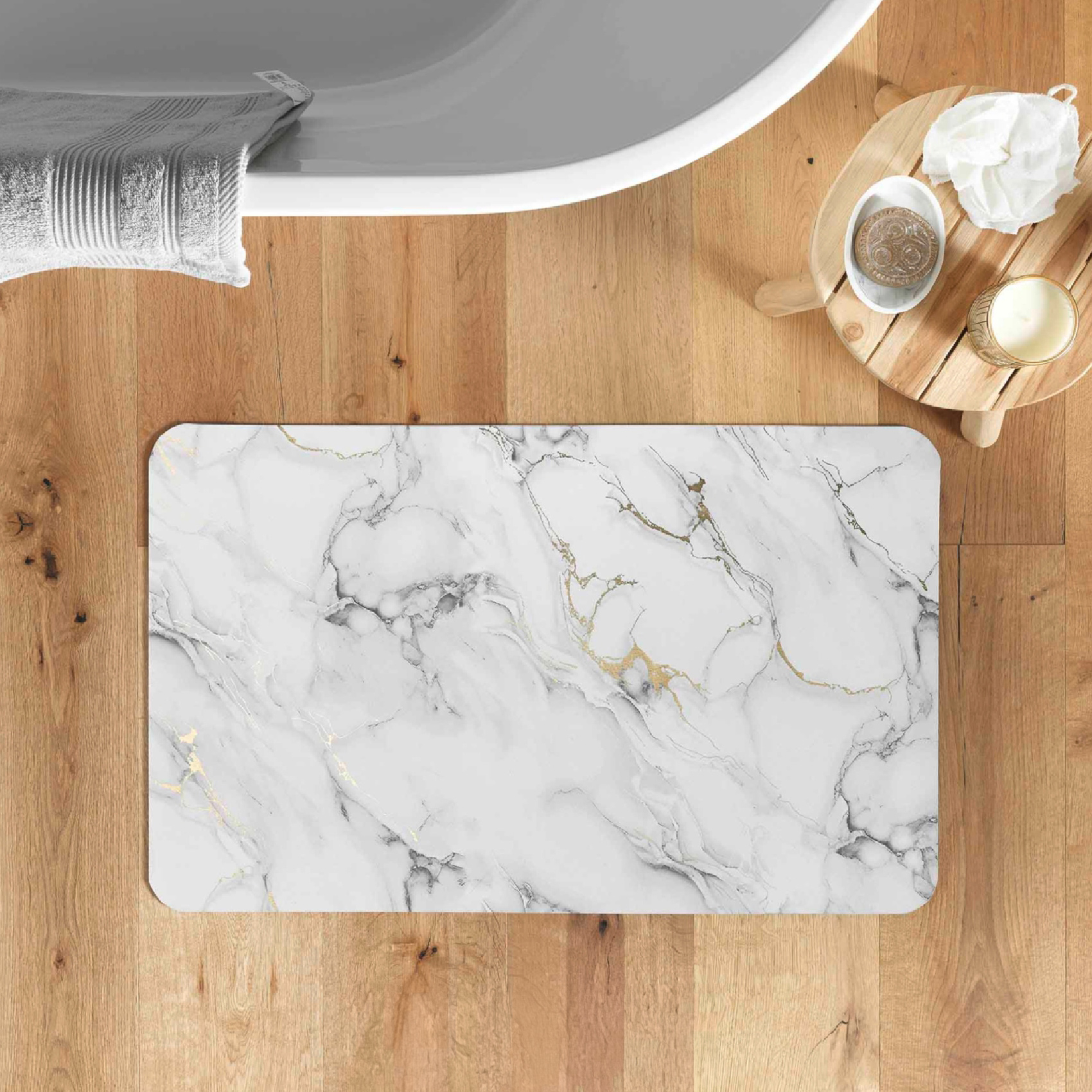Tapis de Bain Venor Ultra-Absorbant  - Effet Marbre, DOUCEUR D'INTÉRIEUR