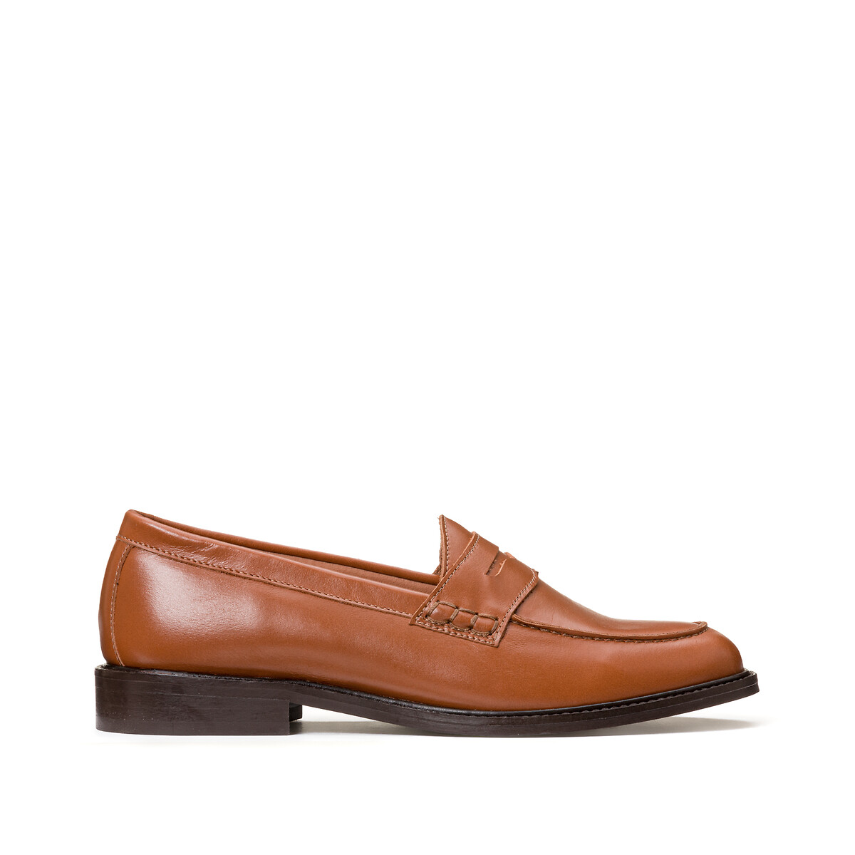 Leather loafers camel La Redoute Collections | La Redoute