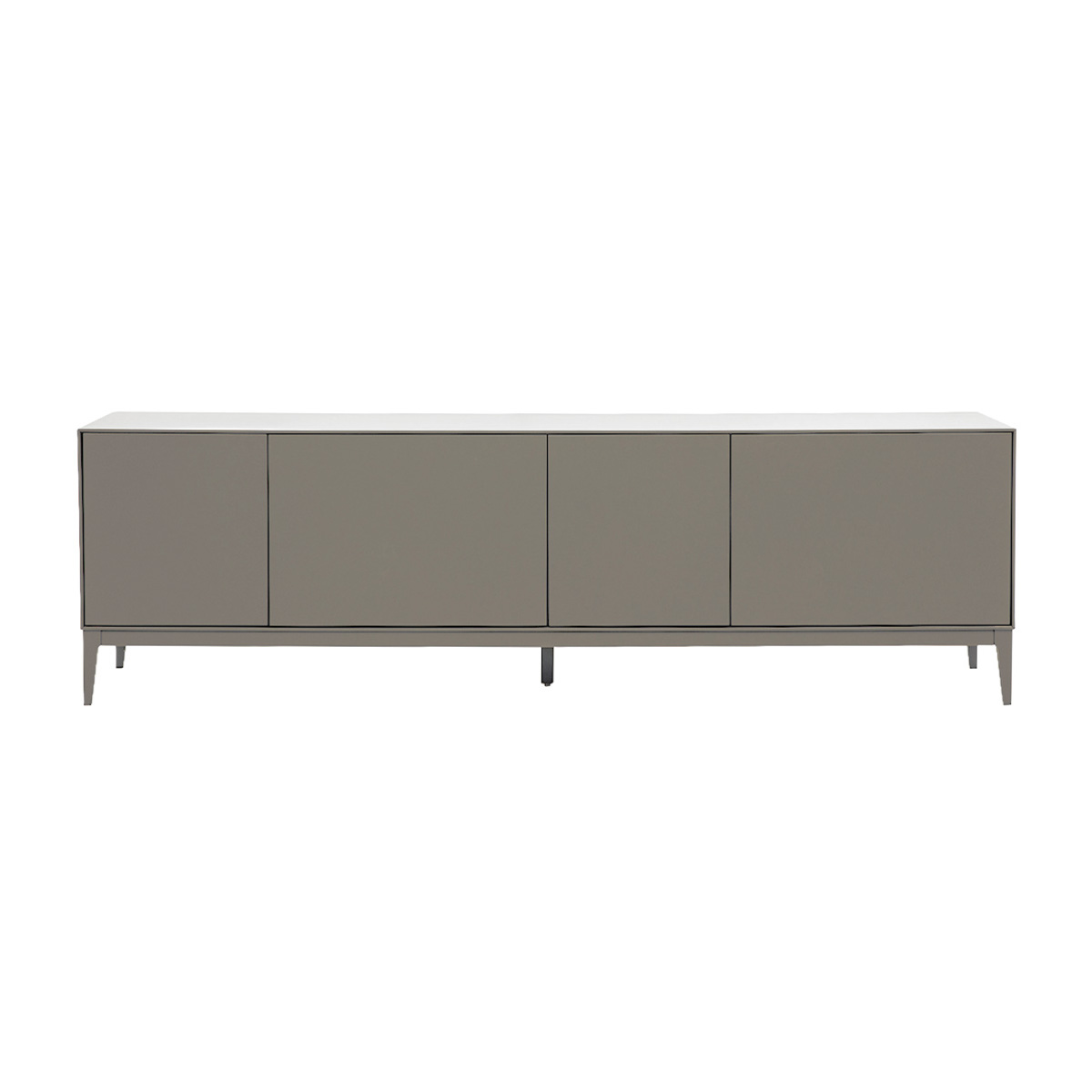 Meuble TV design gris laqué mat avec rangements L180 cm GRAY, MILIBOO