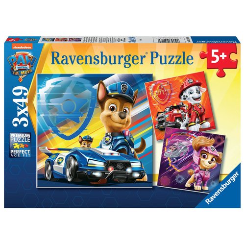 Ravensburger - puzzle enfant - puzzles 3x49 p - chase, marcus et stella /  pat'patrouille le film - dès 5 ans - 05218 Ravensburger