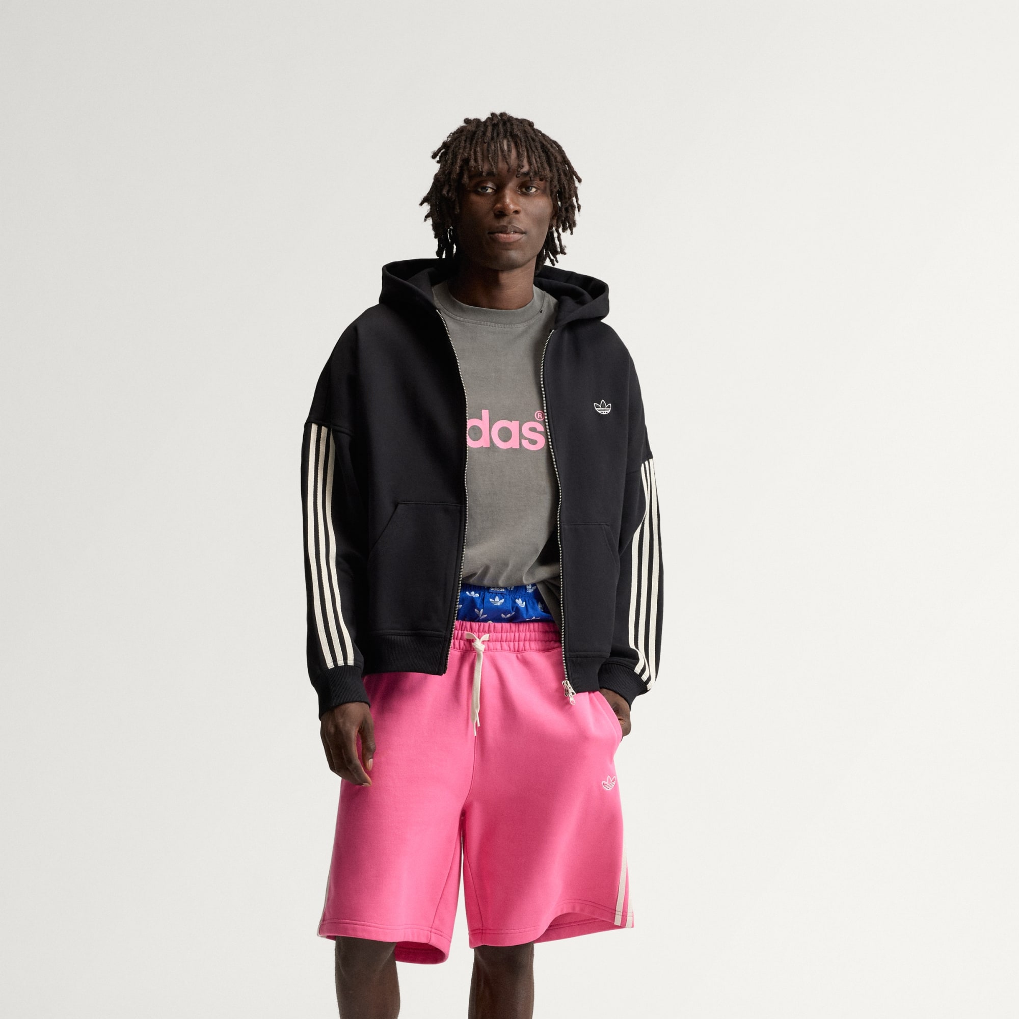 Sweat-Shirt À Capuche Zip Intégral 3 Bandes Adisignature, adidas Originals
