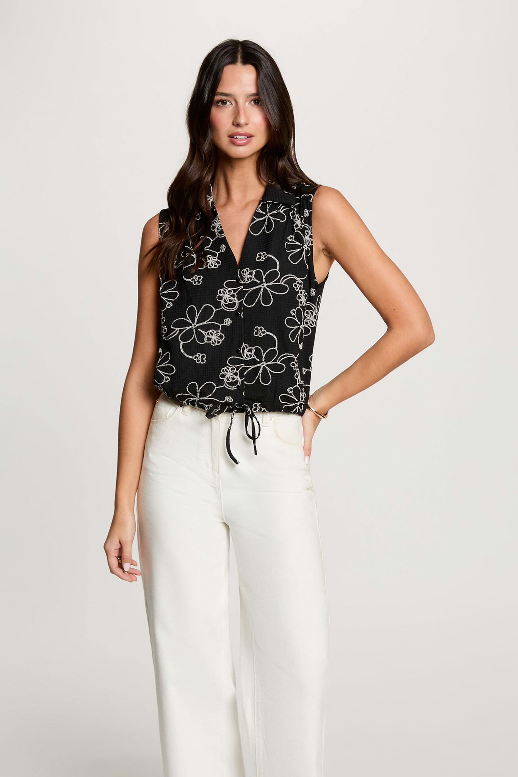 Chemise sans manches col v, MORGAN