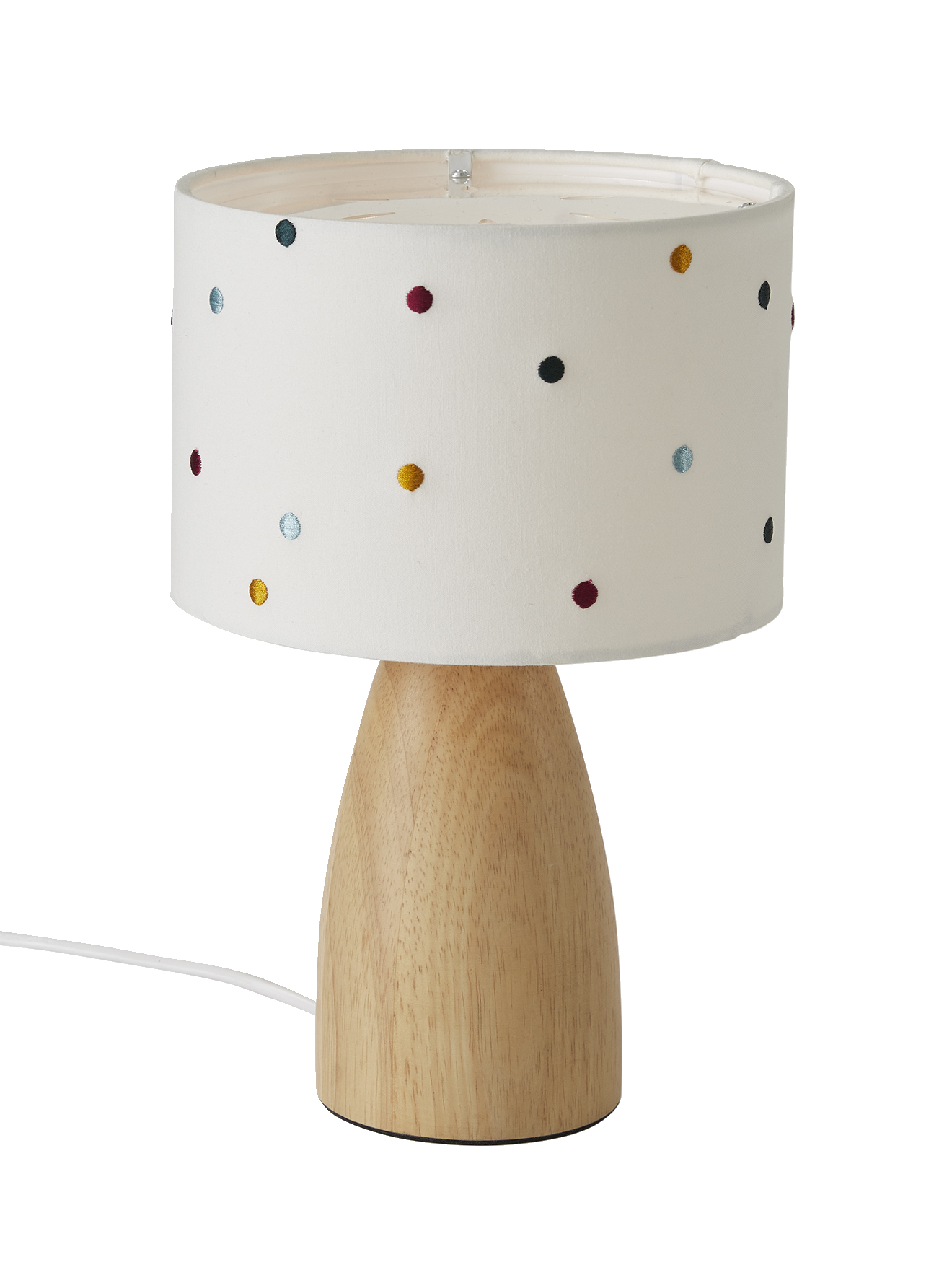 Lampe de chevet pois brodés, VERTBAUDET