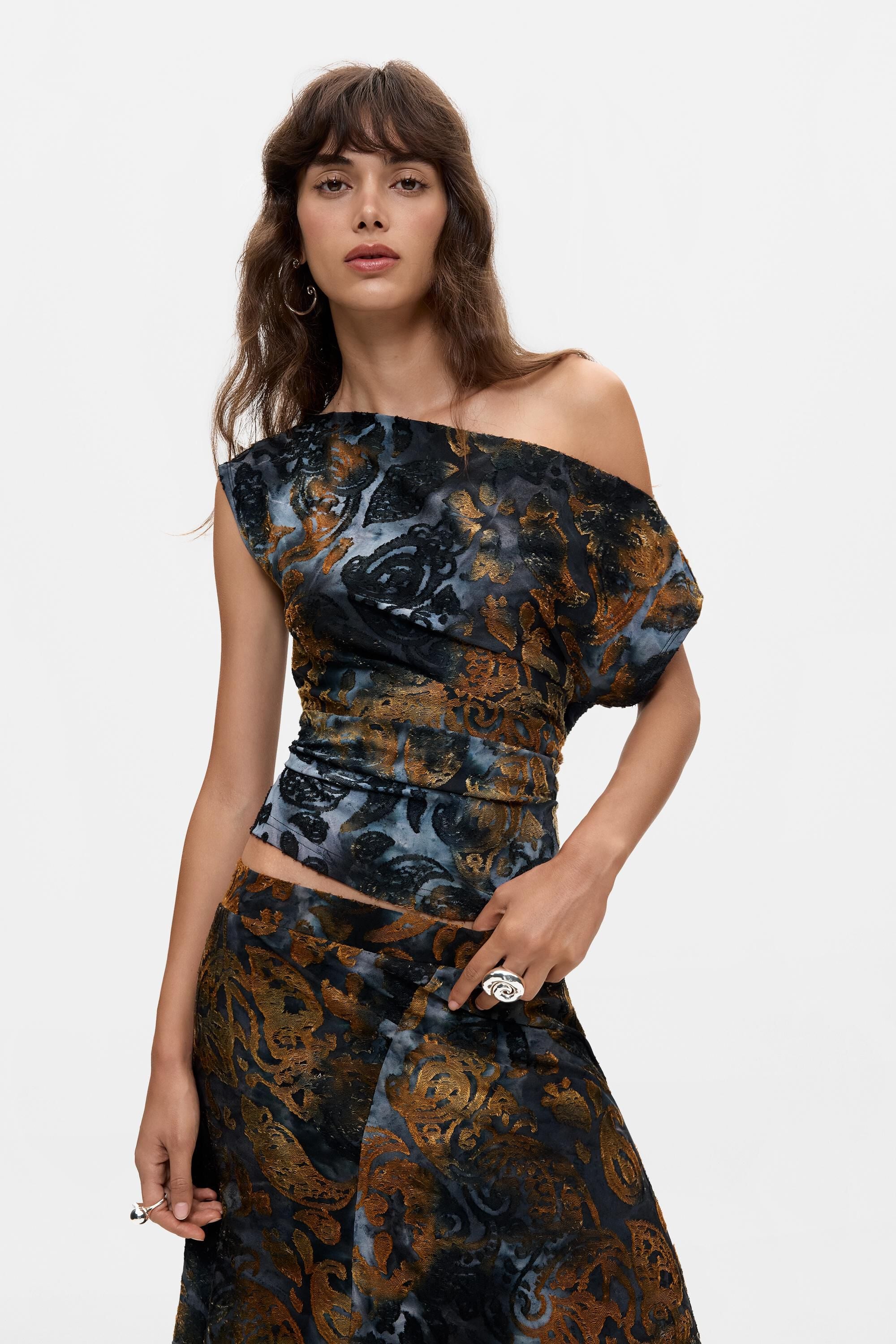 Top asymétrique floqué, DESIGUAL