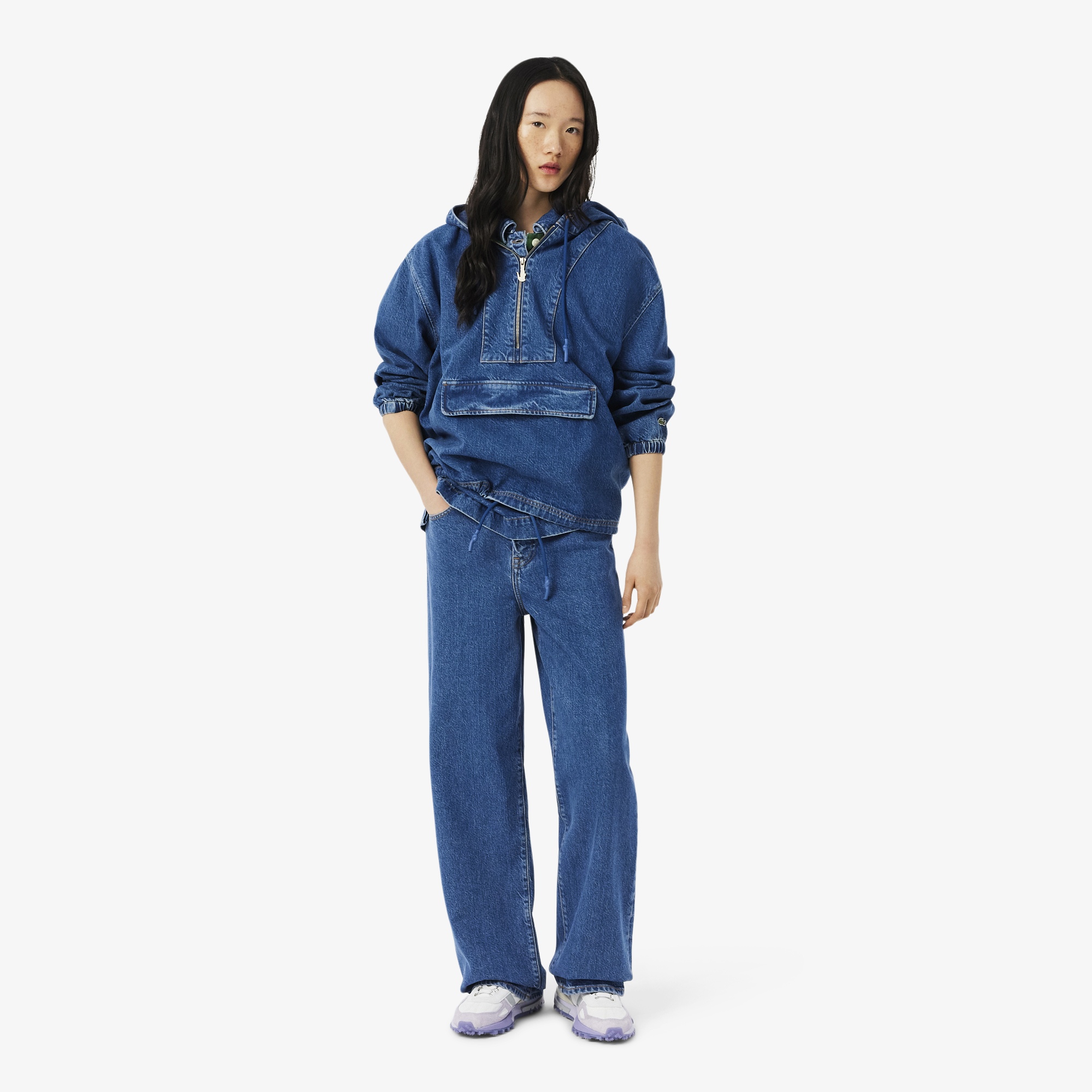 Jean wide fit en denim, LACOSTE