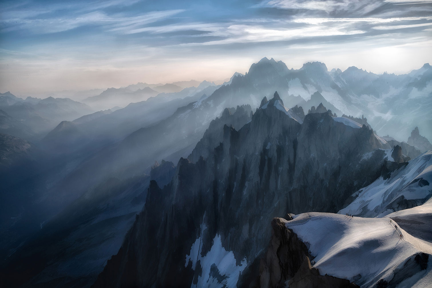 Tableau Un matin à l'Aiguille du Midi, HEXOA