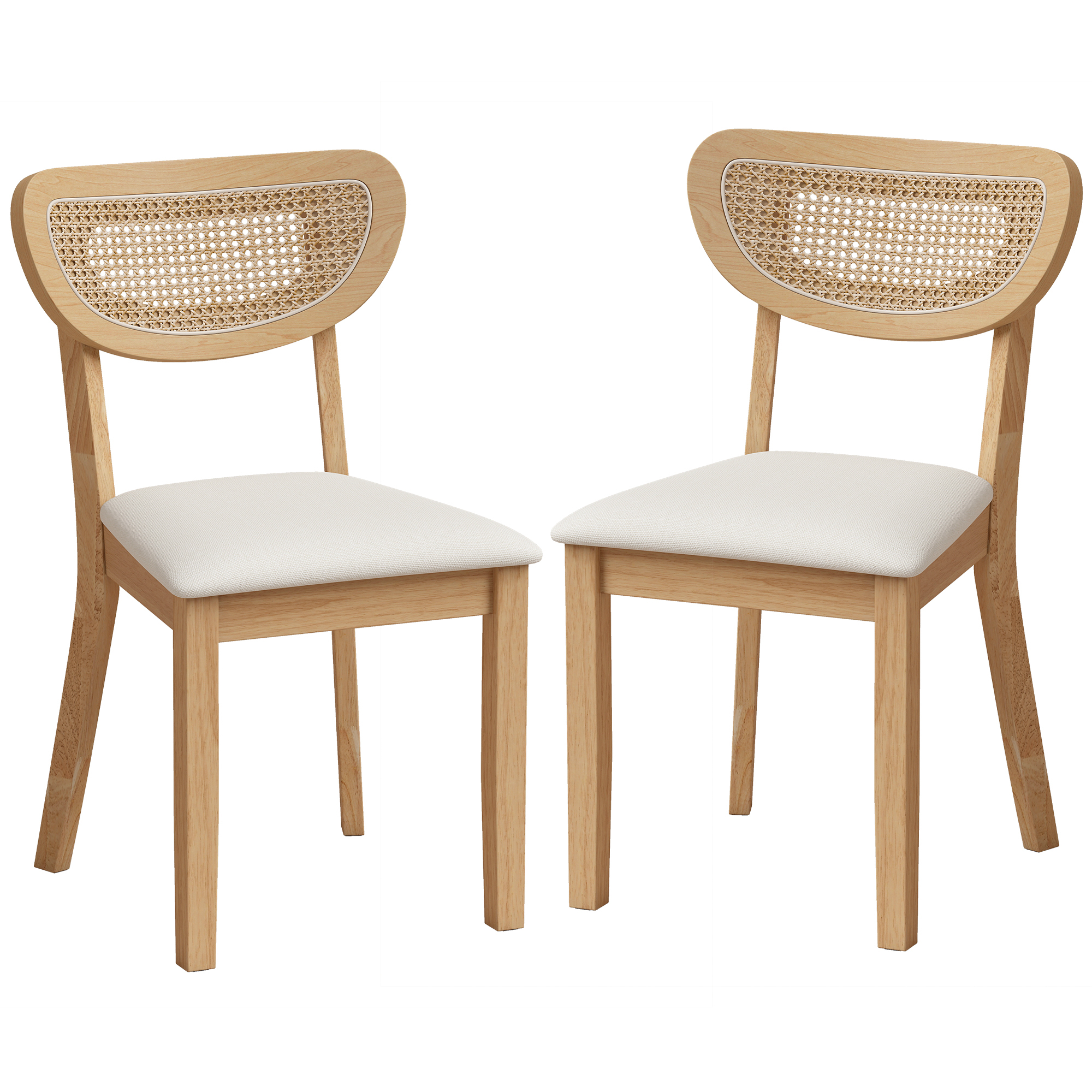 Chaise de salle à manger Tissu aspect lin, HOMCOM