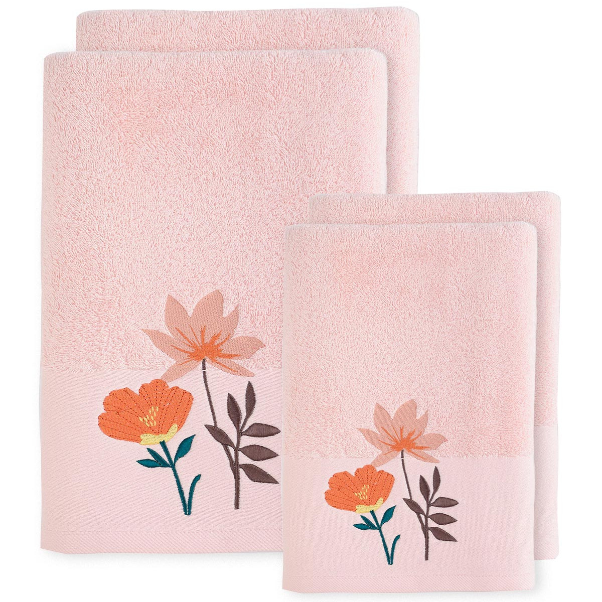 Ensemble de bain brodé 4 pièces ANGELICA, SENSEI MAISON