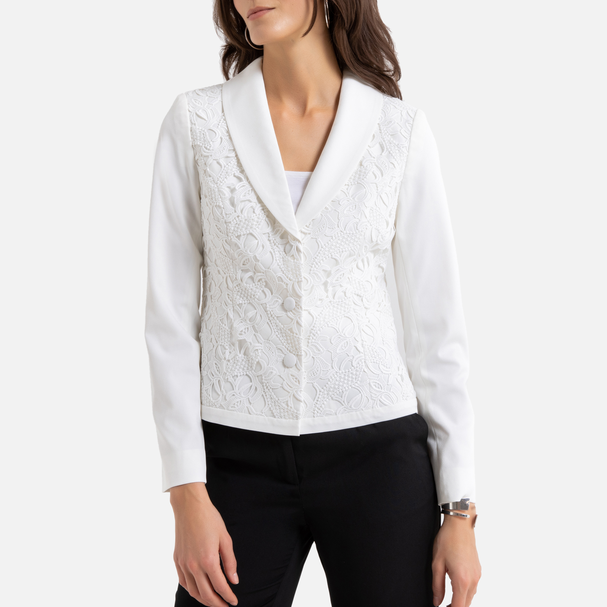 Chaqueta encaje blanca clearance