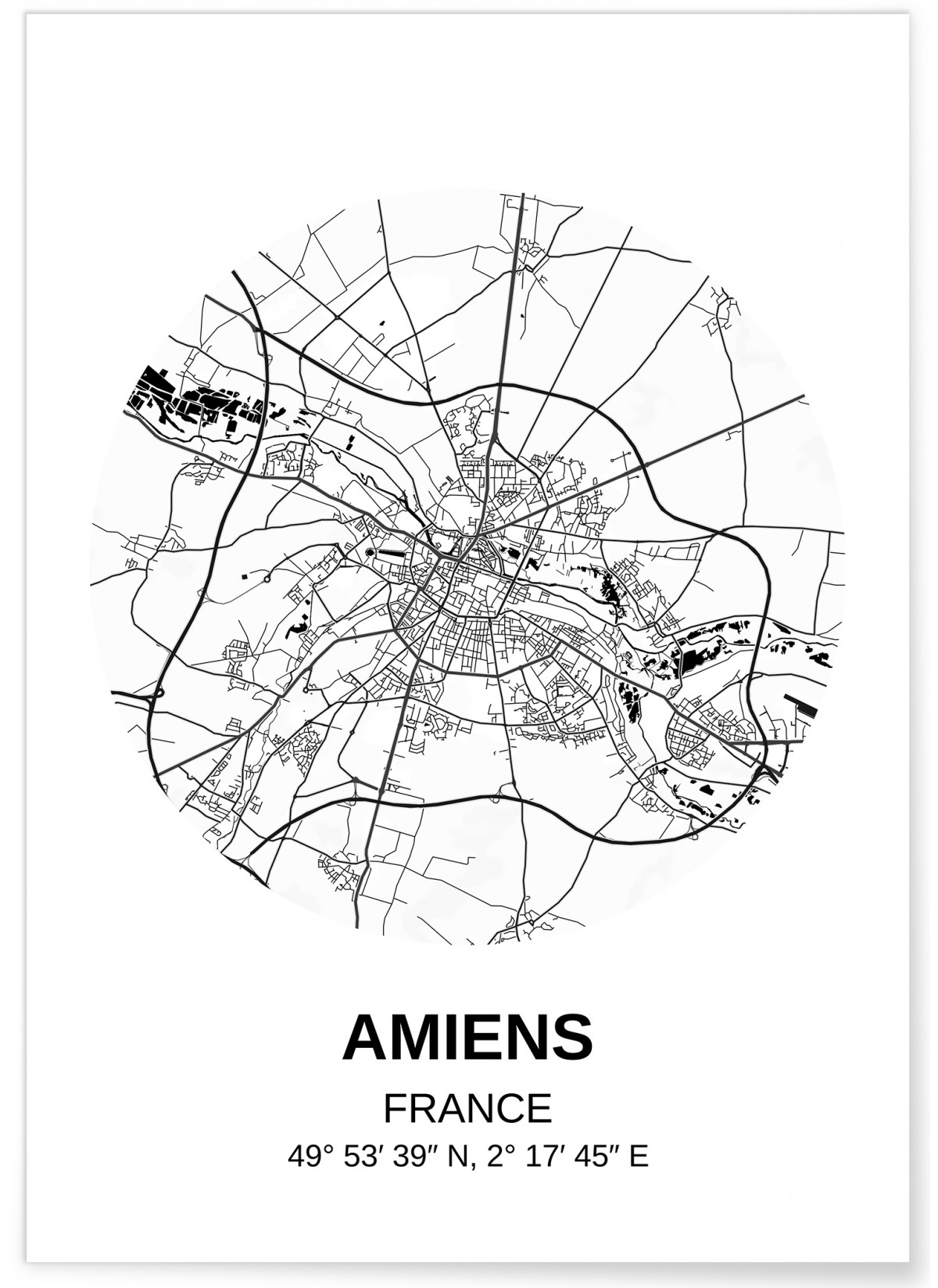 Affiche Carte Amiens, L'AFFICHERIE