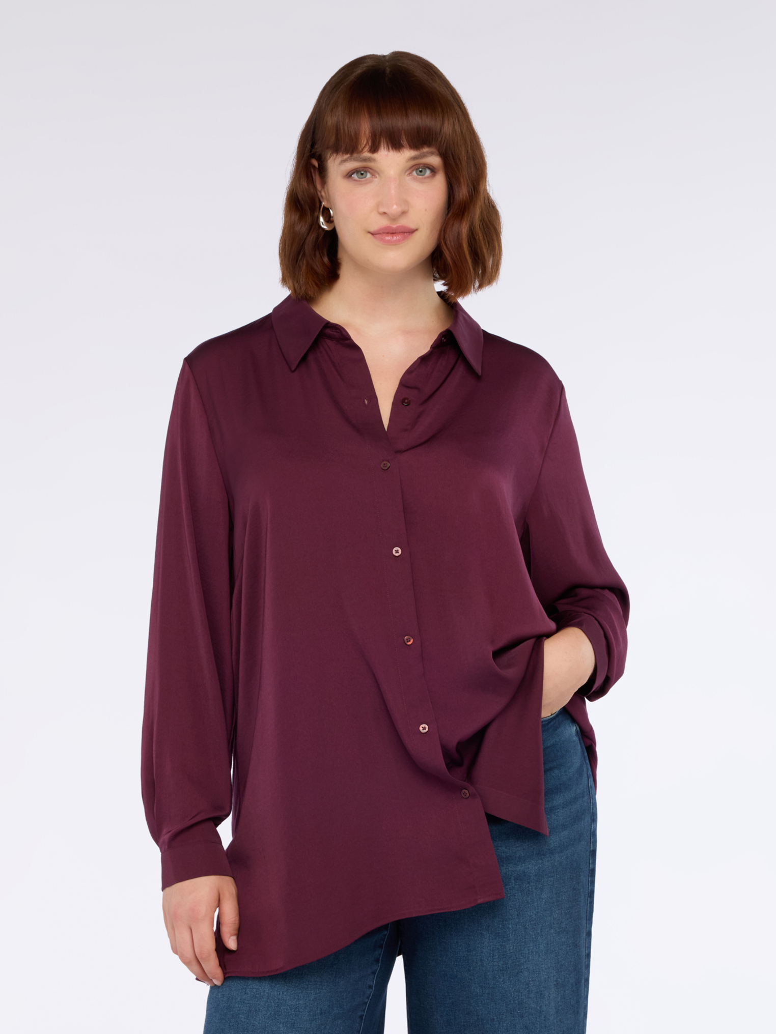 Chemise bi-matière mélange viscose, FIORELLA RUBINO