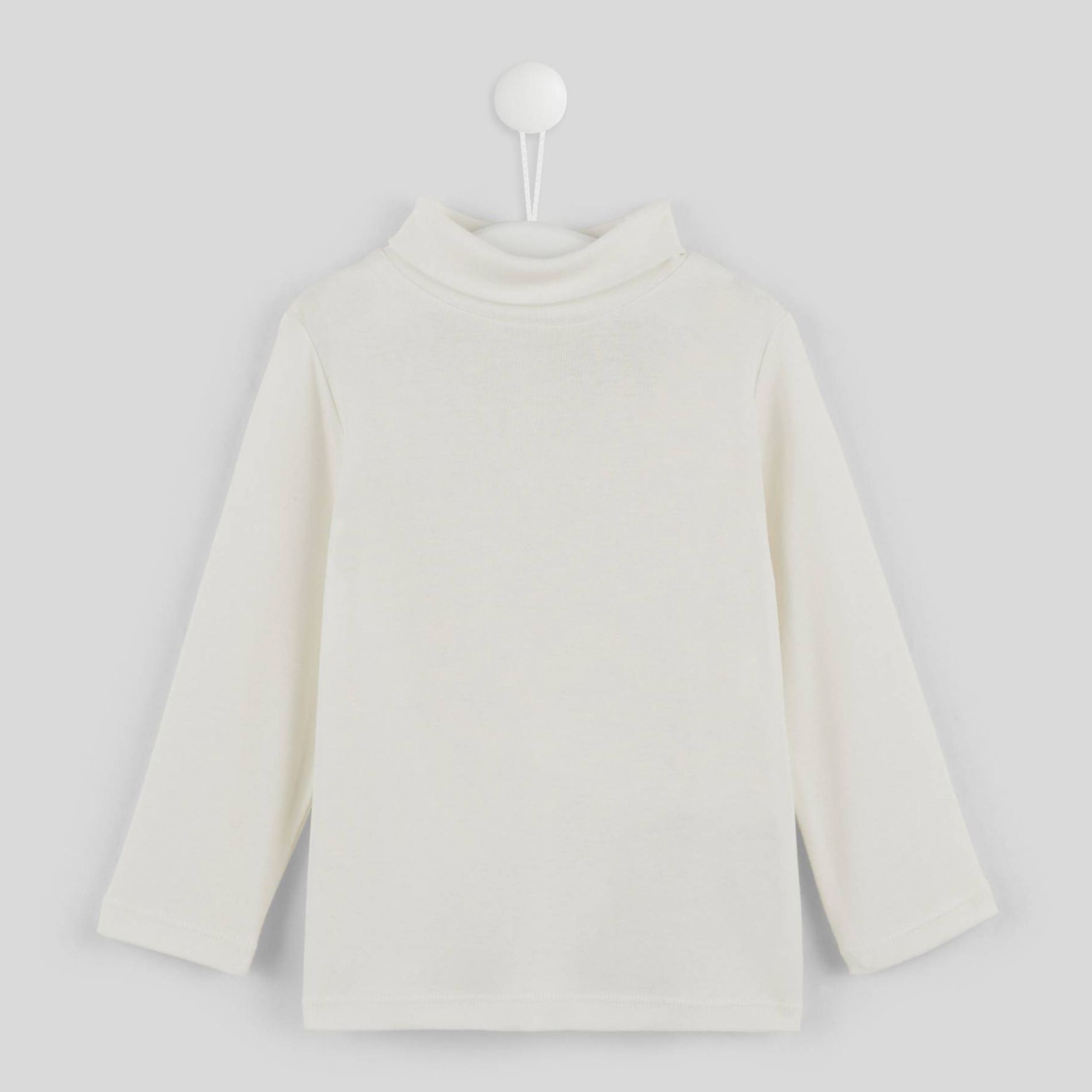 T-shirt manches longues col roulé uni en coton BIO GOTS, BOUT'CHOU