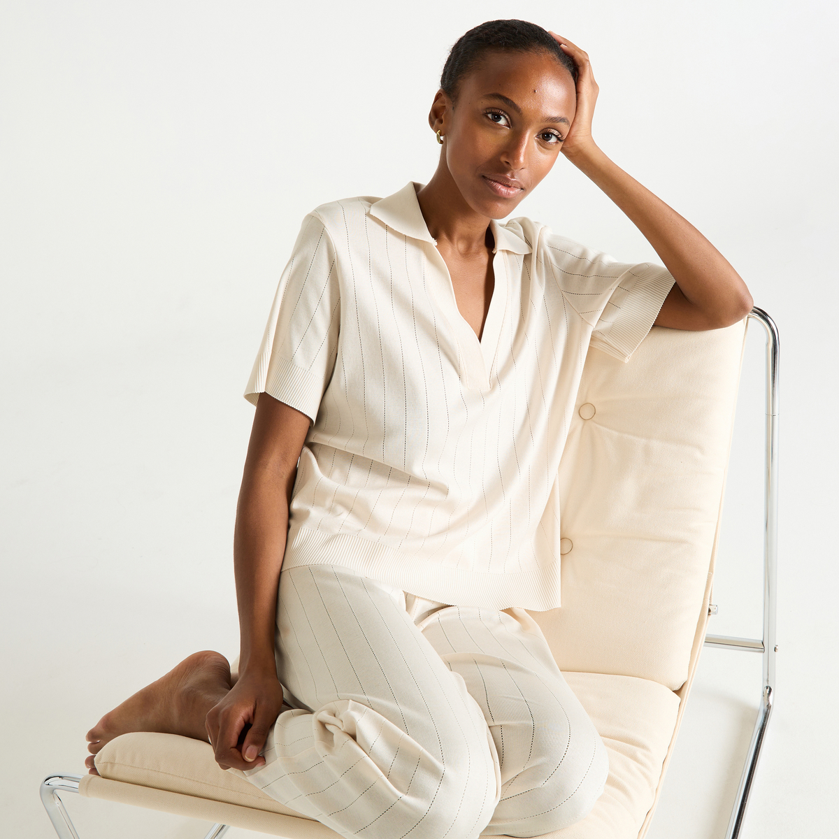 Top col polo en tricot ÉNORA, LAURENCE TAVERNIER