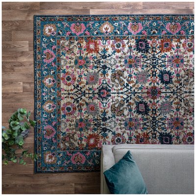 Floral Motif Persian Style Rug SO'HOME