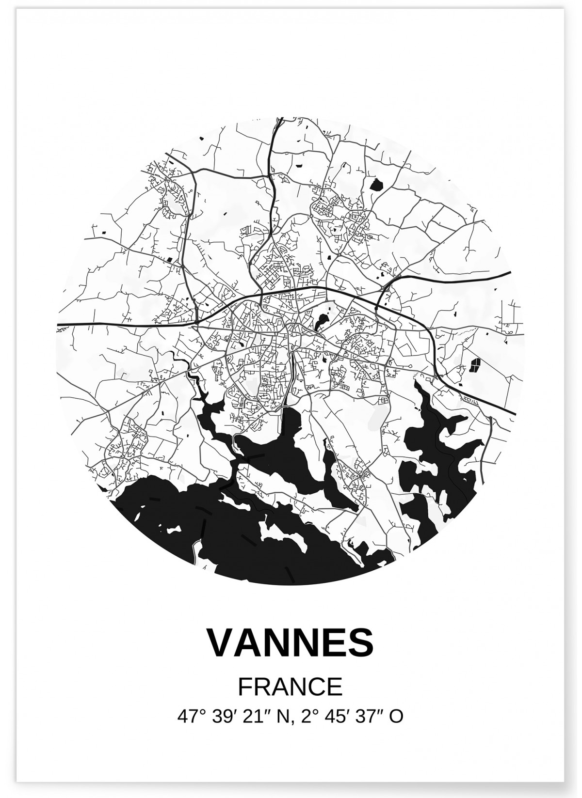 Affiche Carte Vannes, L'AFFICHERIE