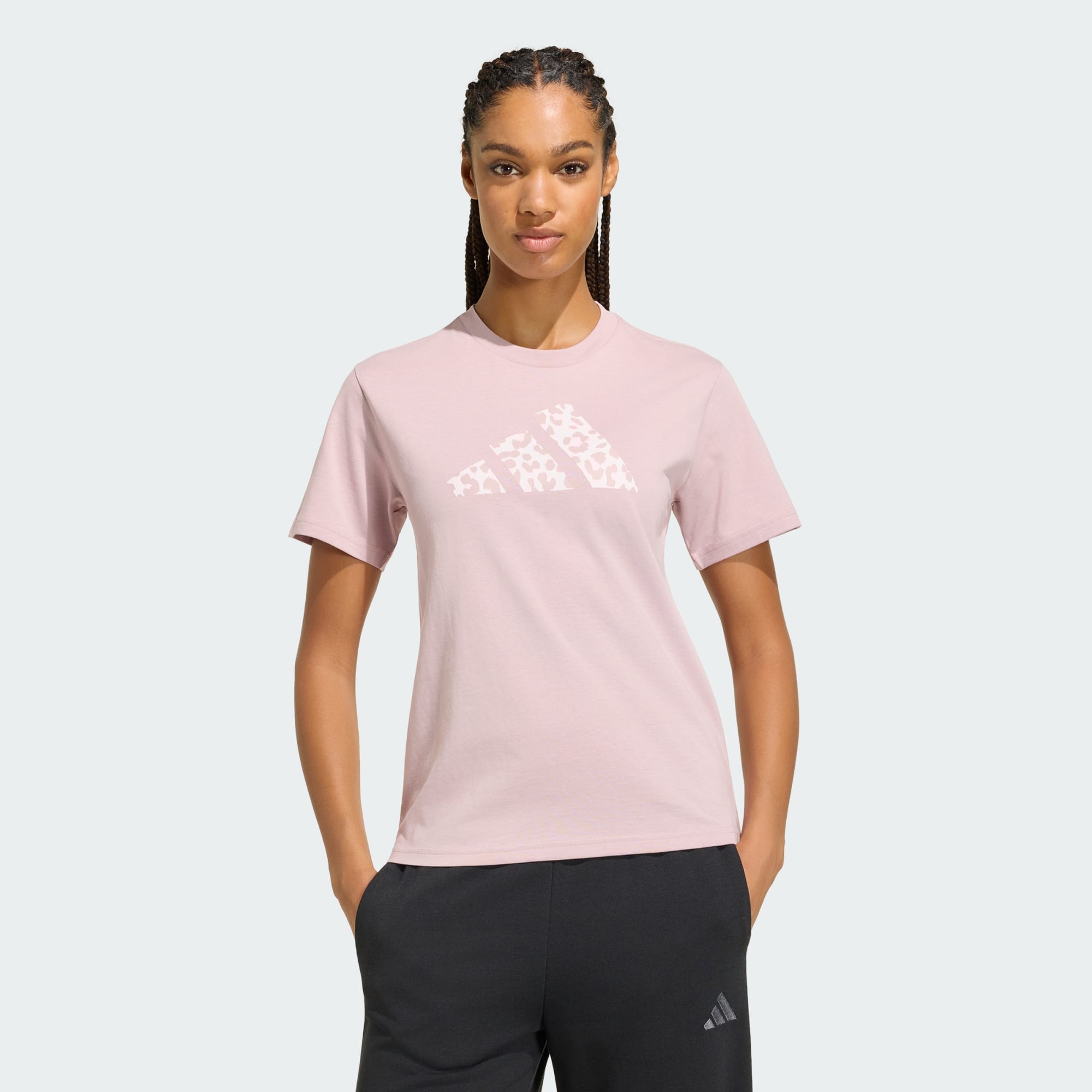 T-shirt manches courtes, logo imprimé léopard, ADIDAS SPORTSWEAR