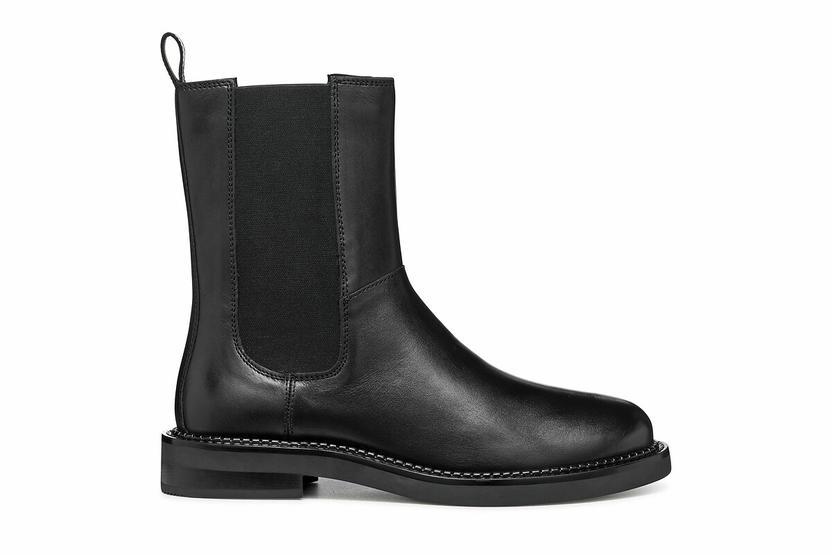 Serilda Mid-Calf Chelsea Boots in Leather, GEOX