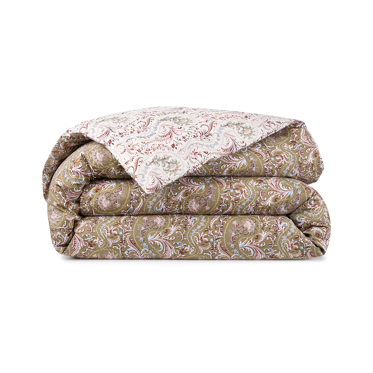 Housse de couette en percale de coton vert, TALMA, DESFORGES