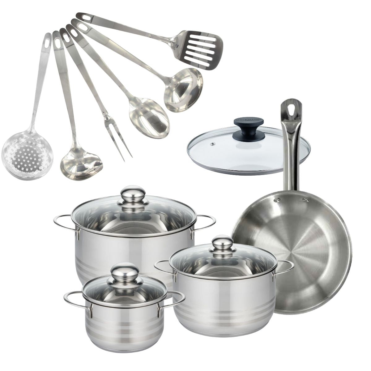 Batterie de cuisine 1 poêle 24cm + 3 faitouts 16/20/24cm ETERNA, FACKELMANN