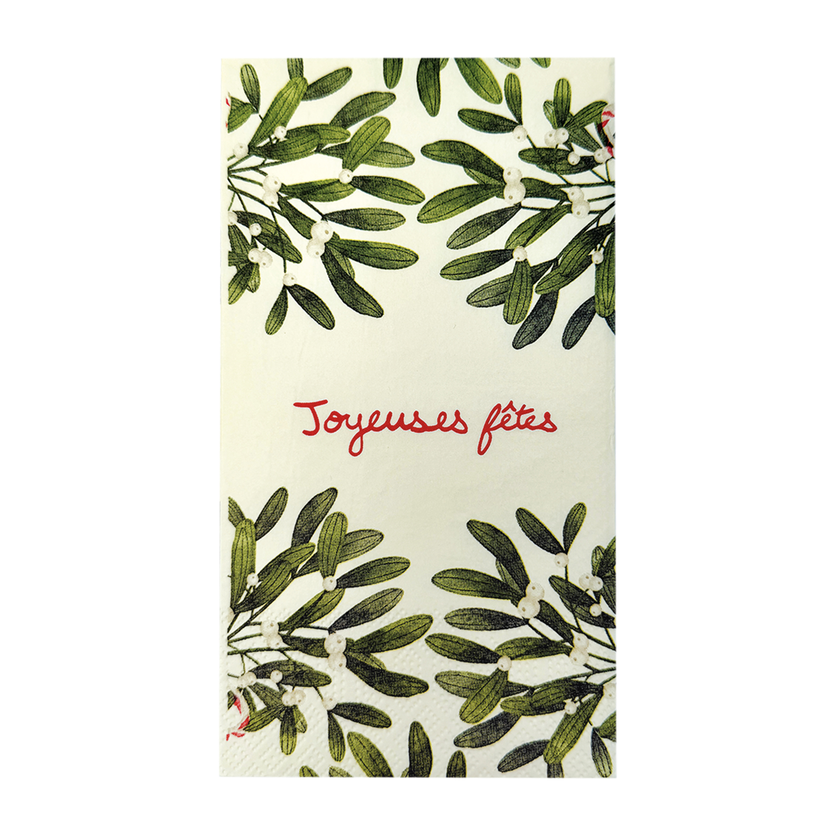Lot de 15 serviettes en papier motif gui "Joyeuses fêtes", OPJET
