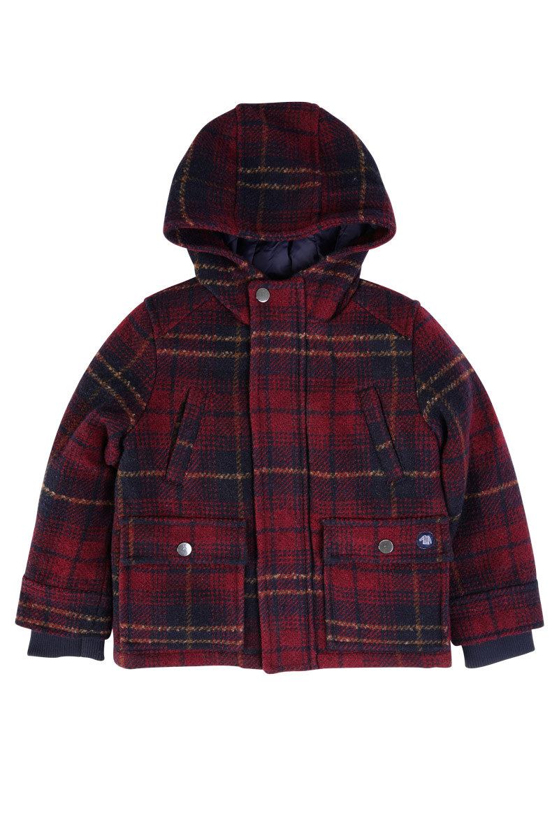Duffle-coat à carreaux en drap de laine KIDS, ARMOR-LUX