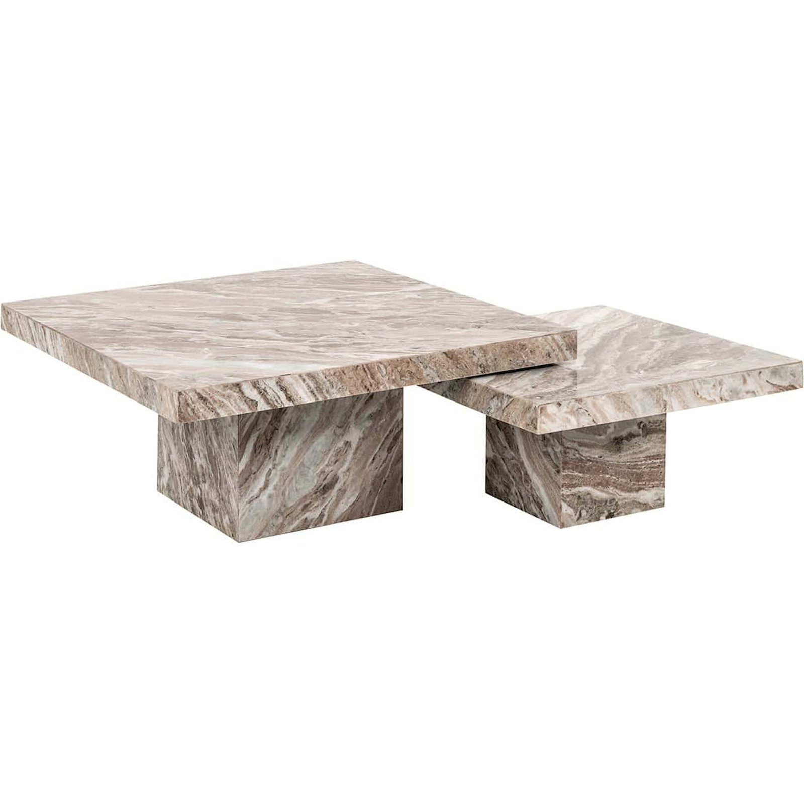 Table basse carrée en marbre effet pierre, RECOLLECTION