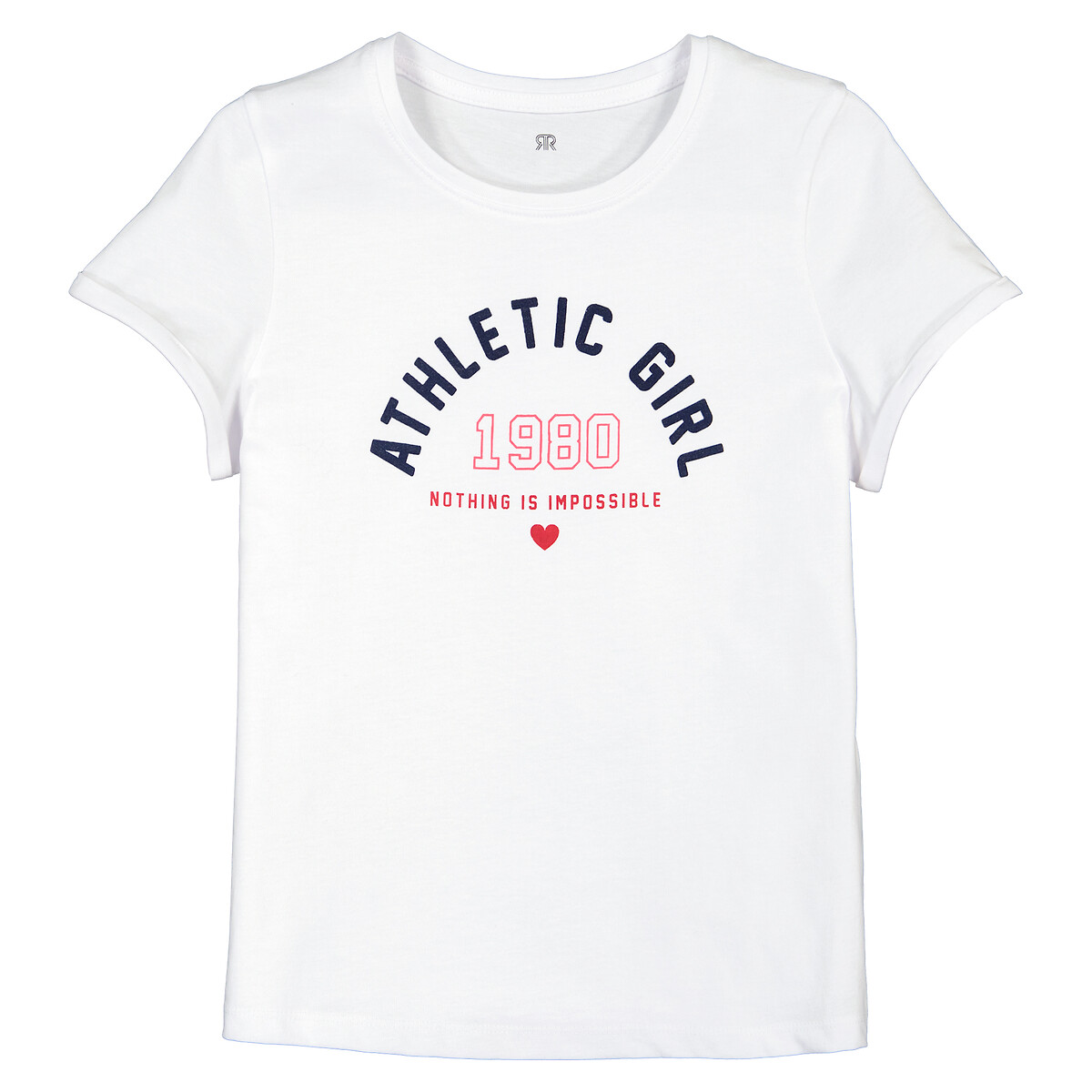 Cotton Athletic Girl T-Shirt with Crew Neck