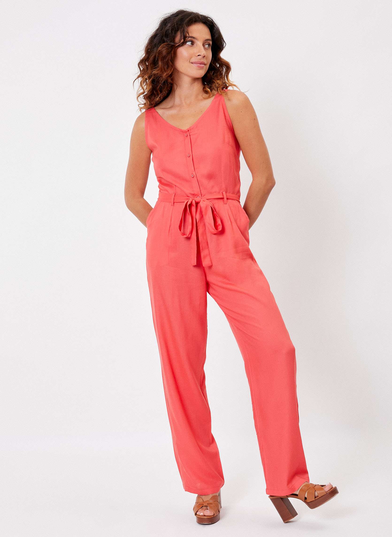 Combi-pantalon fluide unie URSULA, LA FIANCÉE