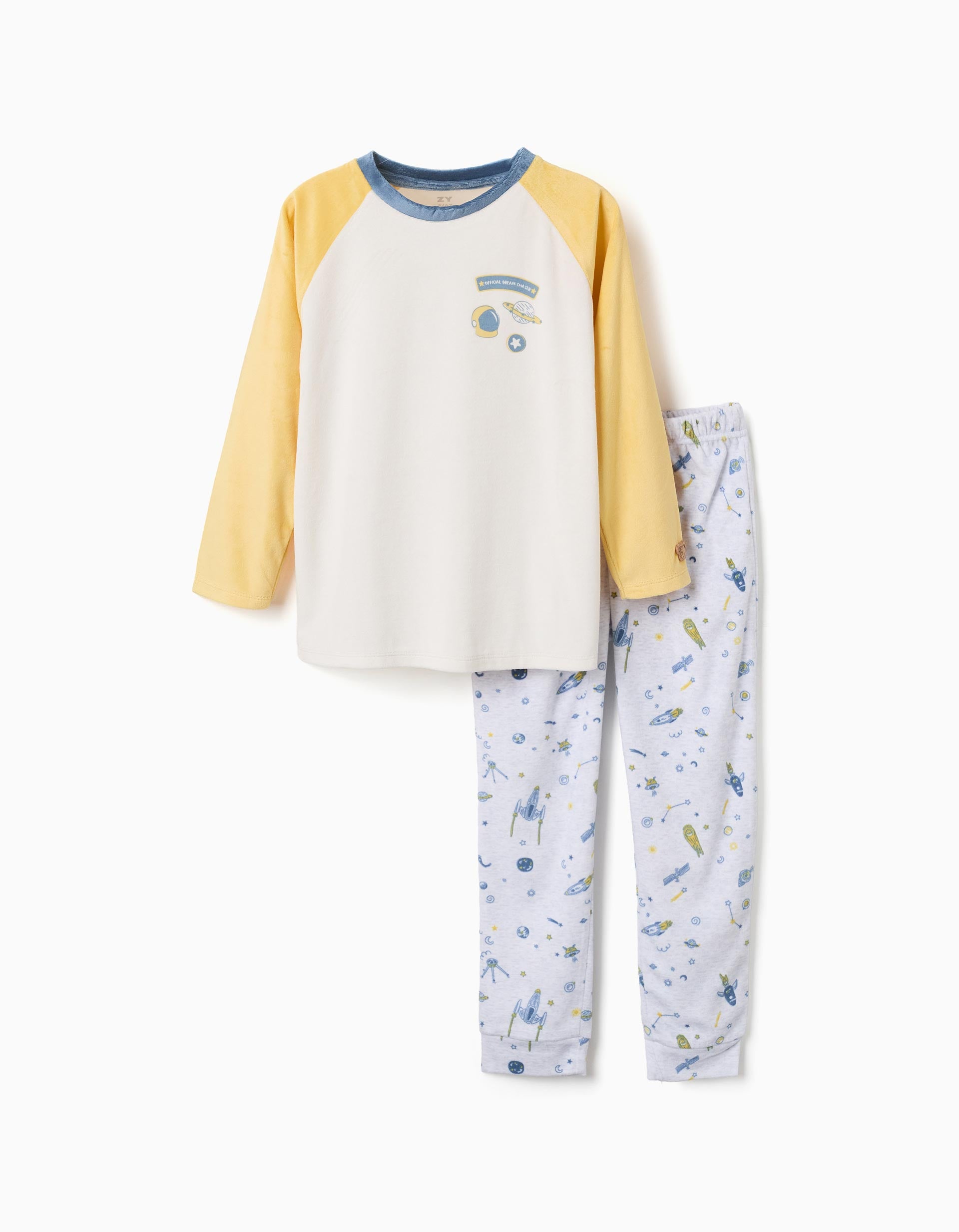 Pyjama en velours avec motif espace, ZIPPY