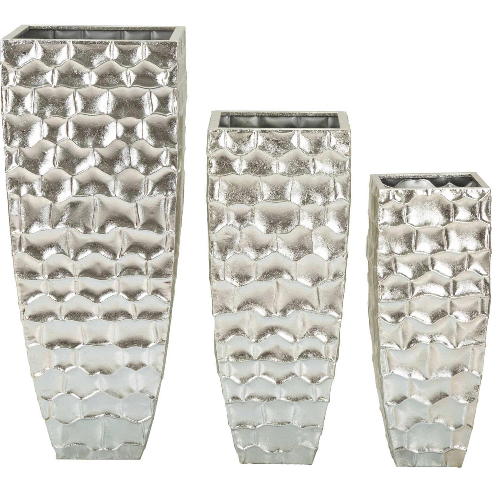Vase en fer relief irrégulier lot de 3 GLAM, RECOLLECTION