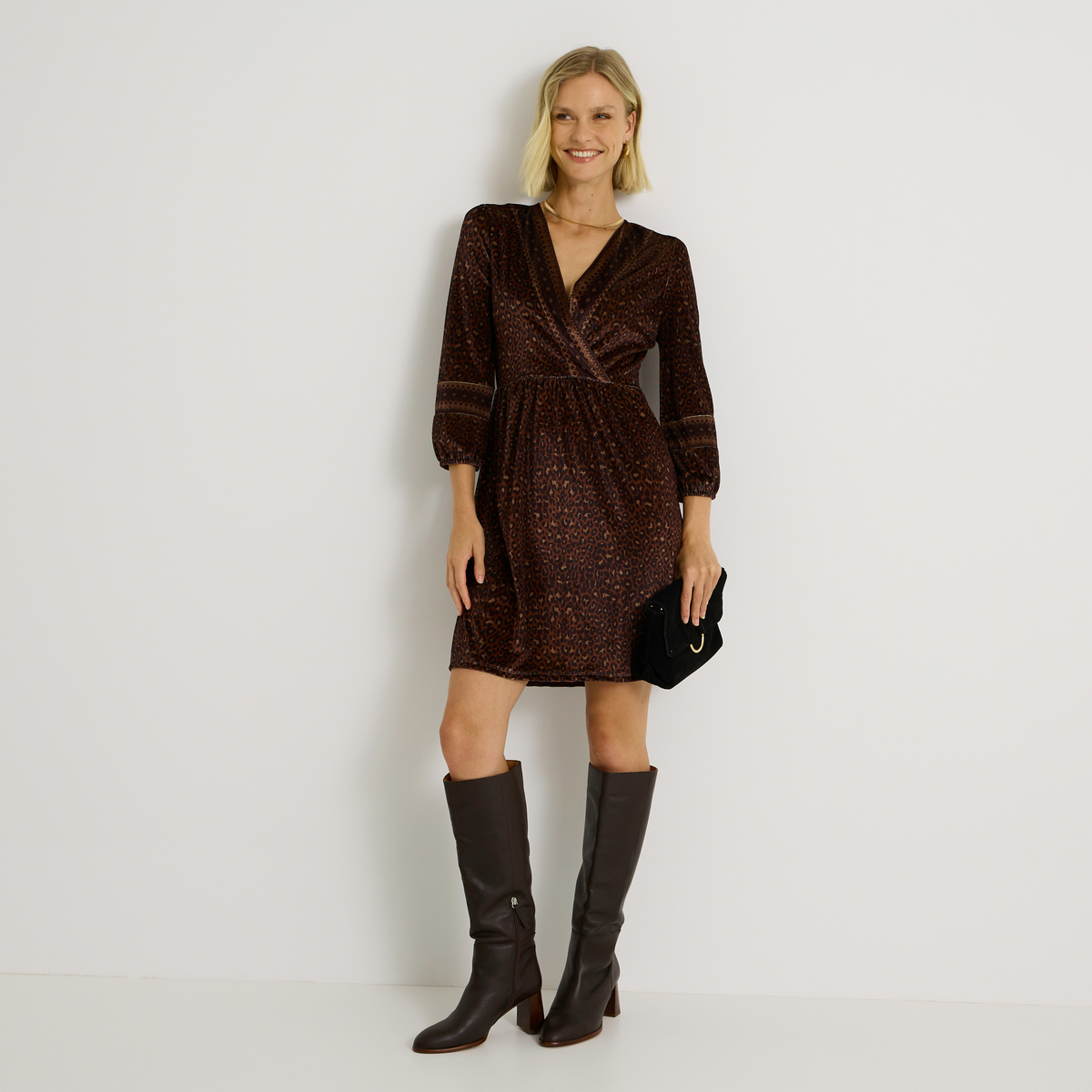 Robe en velours imprimé léopard, GRAIN DE MALICE