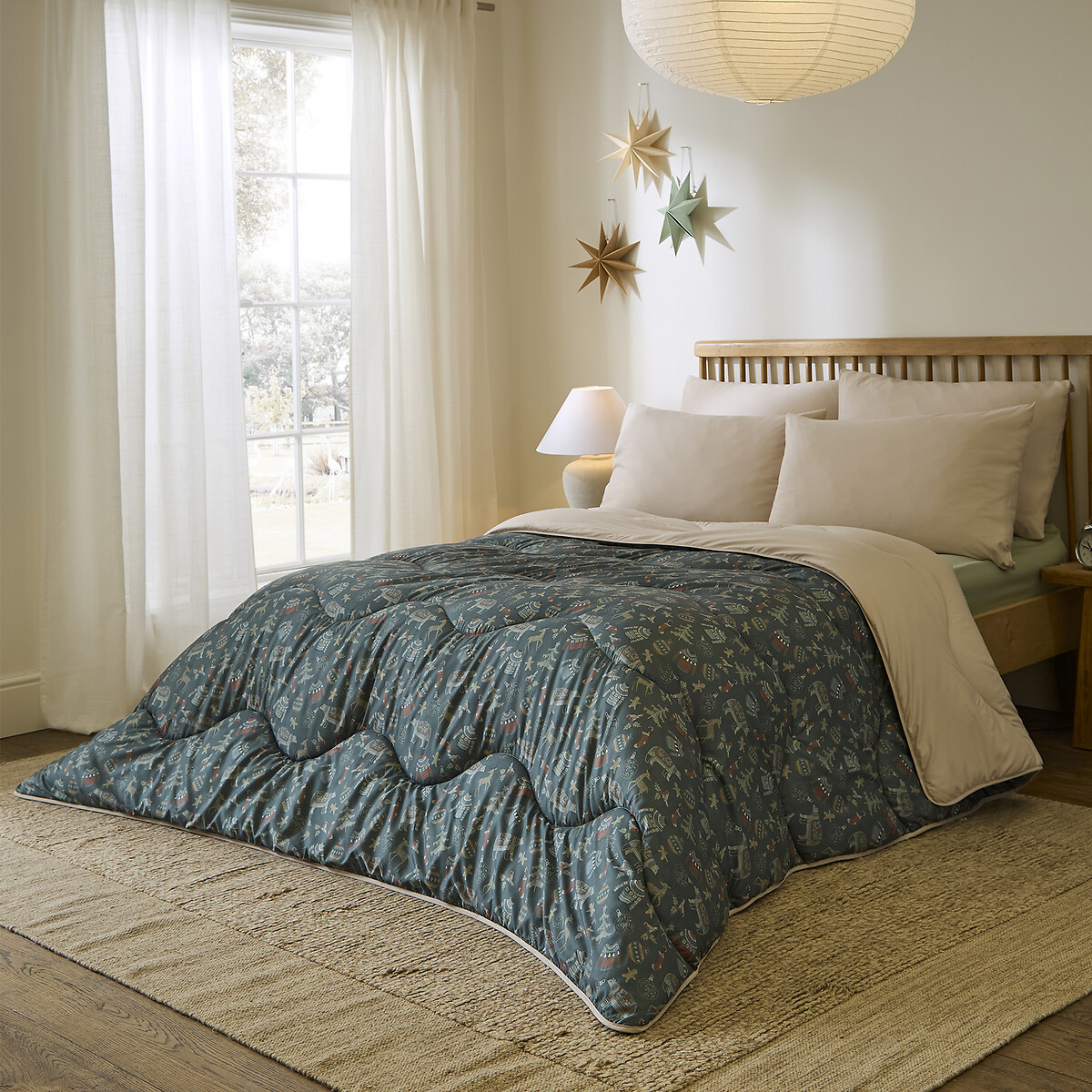 10.5 Tog Coverless Duvet And Pillowcase Set Christmas, NIGHT LARK