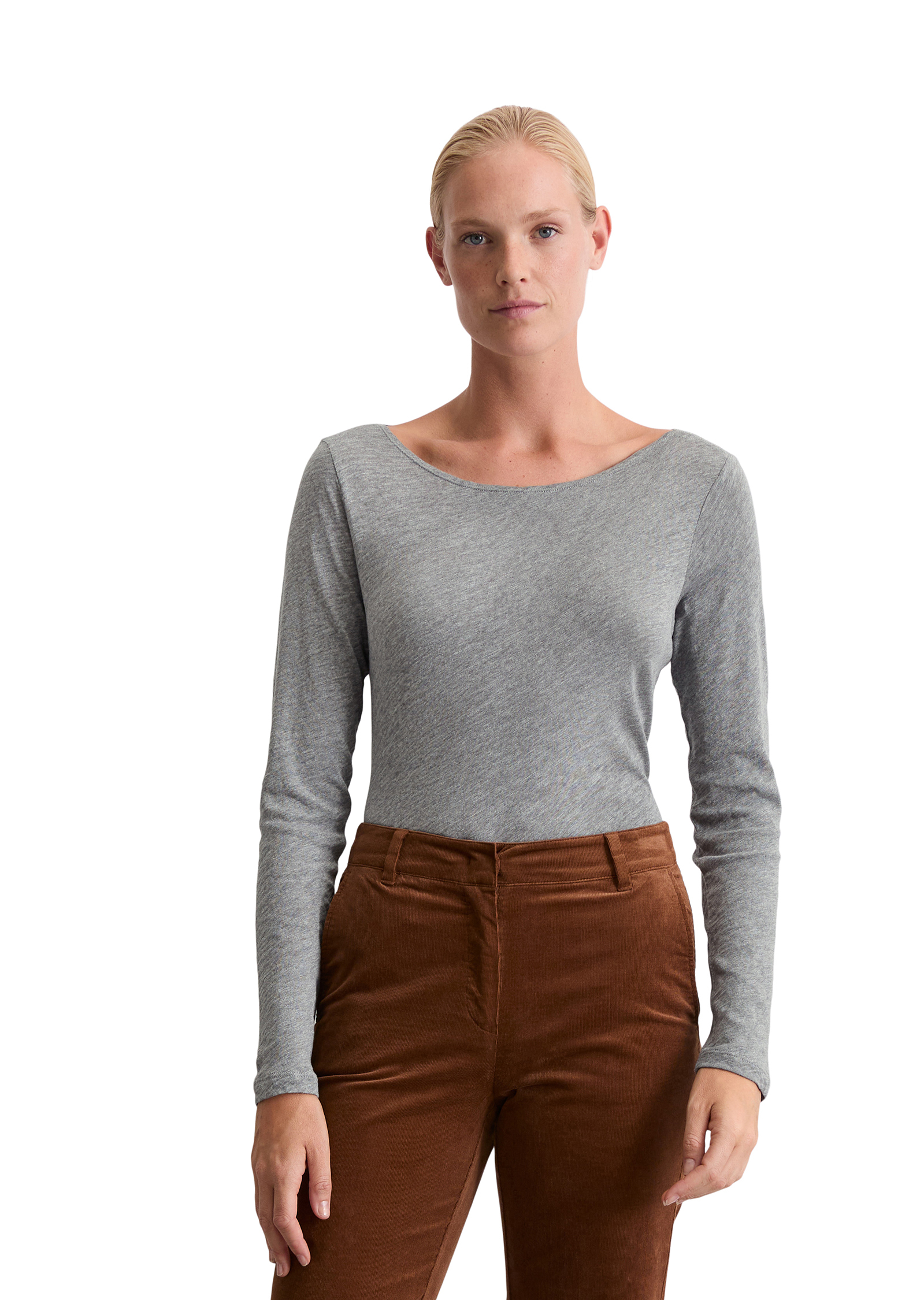 T-shirt long U-Boot regular en qualité Organic Cotton, MARC O'POLO