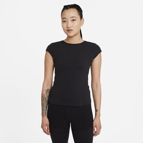 Yoga luxe t-shirt with short sleeves, black, Nike